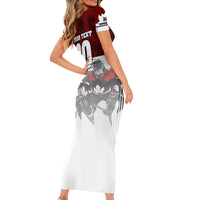 Canada Super Team Family Matching Short Sleeve Bodycon Dress and Hawaiian Shirt Dynamic Ice Hockey Legacy