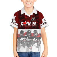 Canada Super Team Family Matching Short Sleeve Bodycon Dress and Hawaiian Shirt Dynamic Ice Hockey Legacy