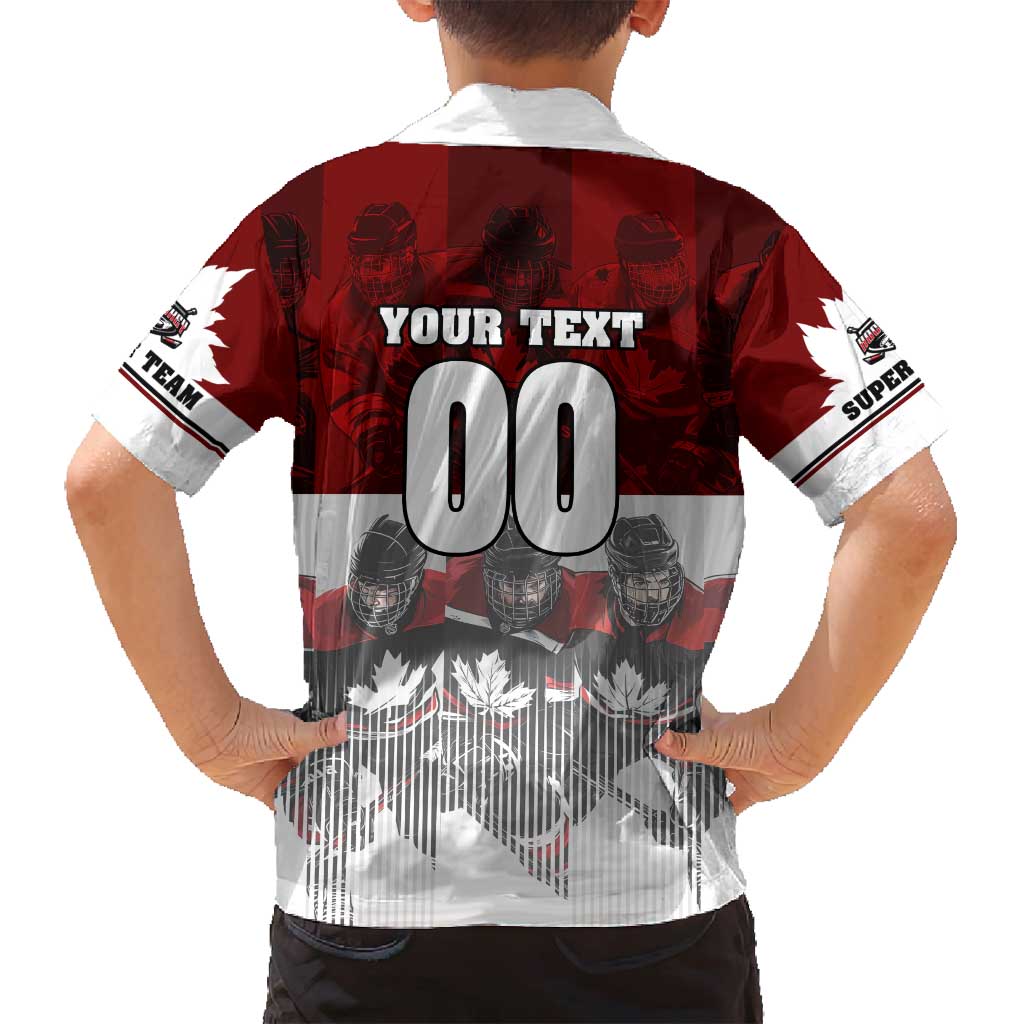 Canada Super Team Family Matching Summer Maxi Dress and Hawaiian Shirt Dynamic Ice Hockey Legacy