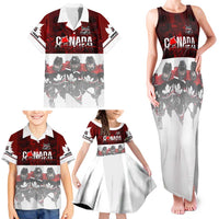 Canada Super Team Family Matching Tank Maxi Dress and Hawaiian Shirt Dynamic Ice Hockey Legacy