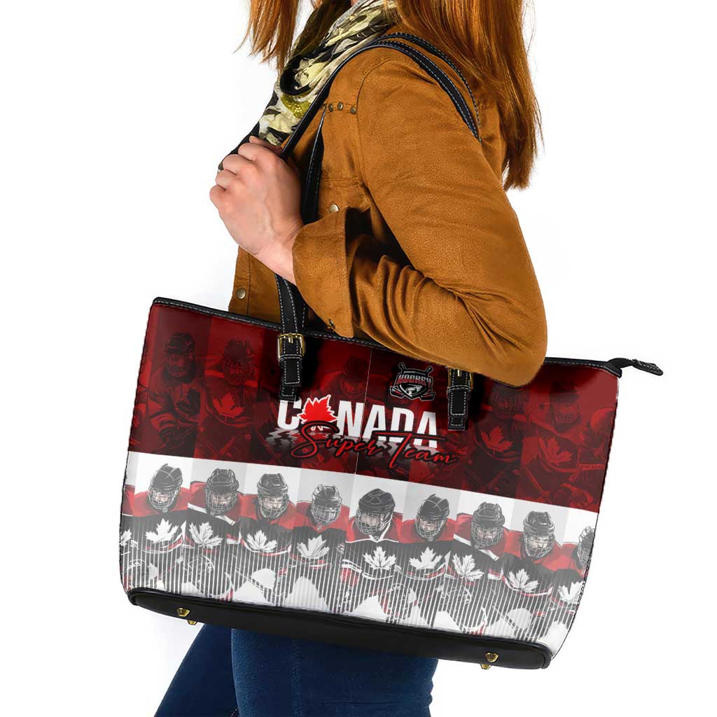 Canada Super Team Leather Tote Bag Dynamic Ice Hockey Legacy