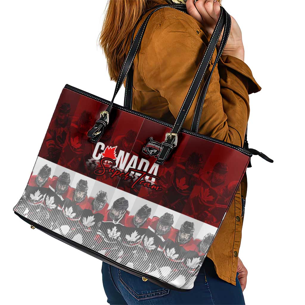 Canada Super Team Leather Tote Bag Dynamic Ice Hockey Legacy