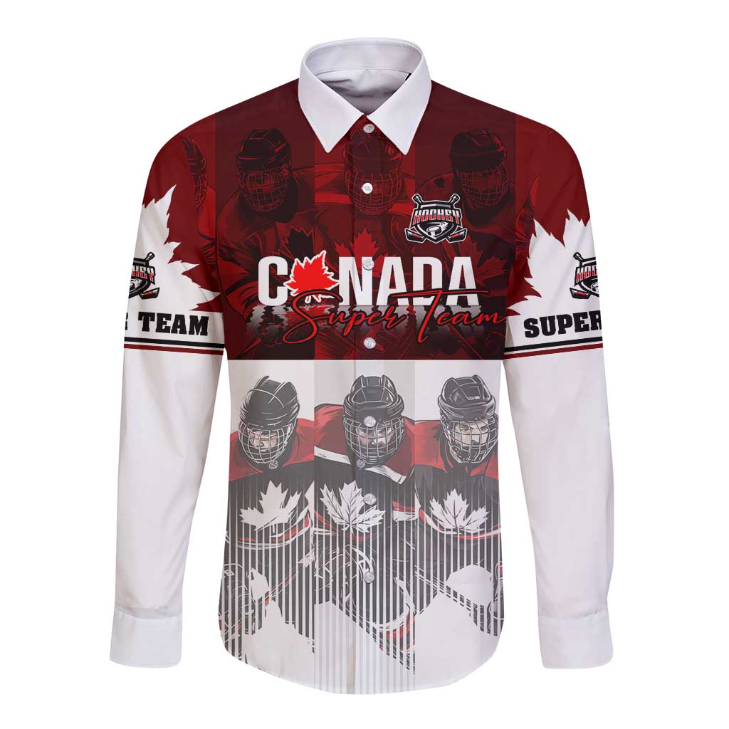 Canada Super Team Long Sleeve Button Shirt Dynamic Ice Hockey Legacy
