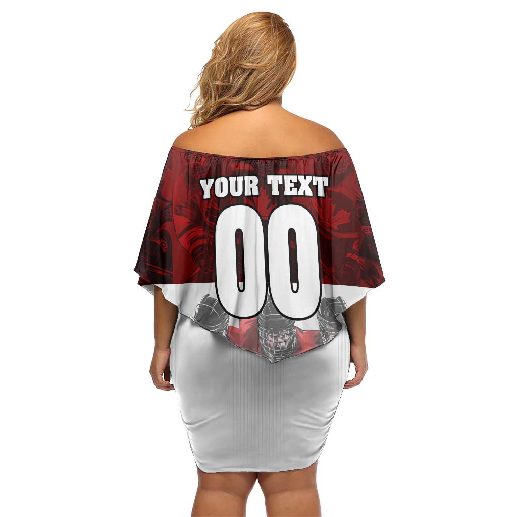 Canada Super Team Off Shoulder Short Dress Dynamic Ice Hockey Legacy