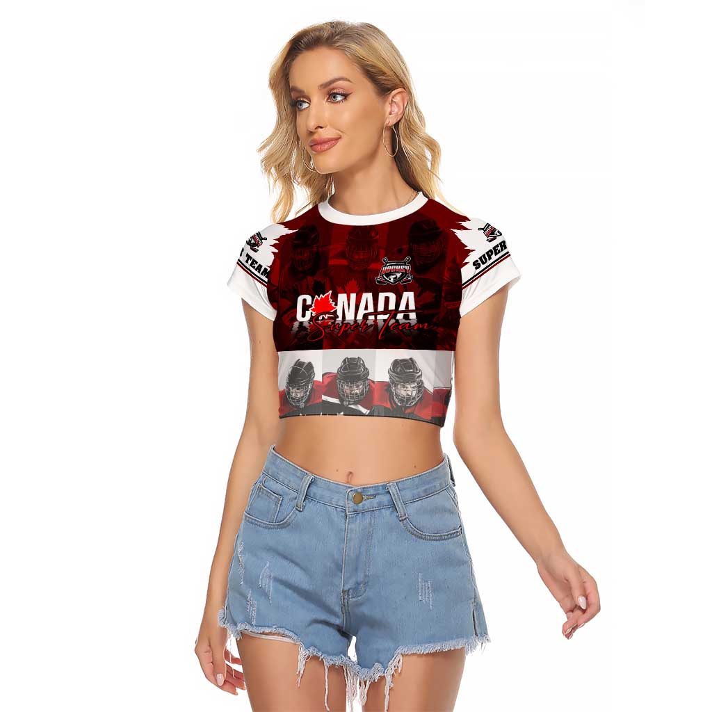 Canada Super Team Raglan Cropped T Shirt Dynamic Ice Hockey Legacy