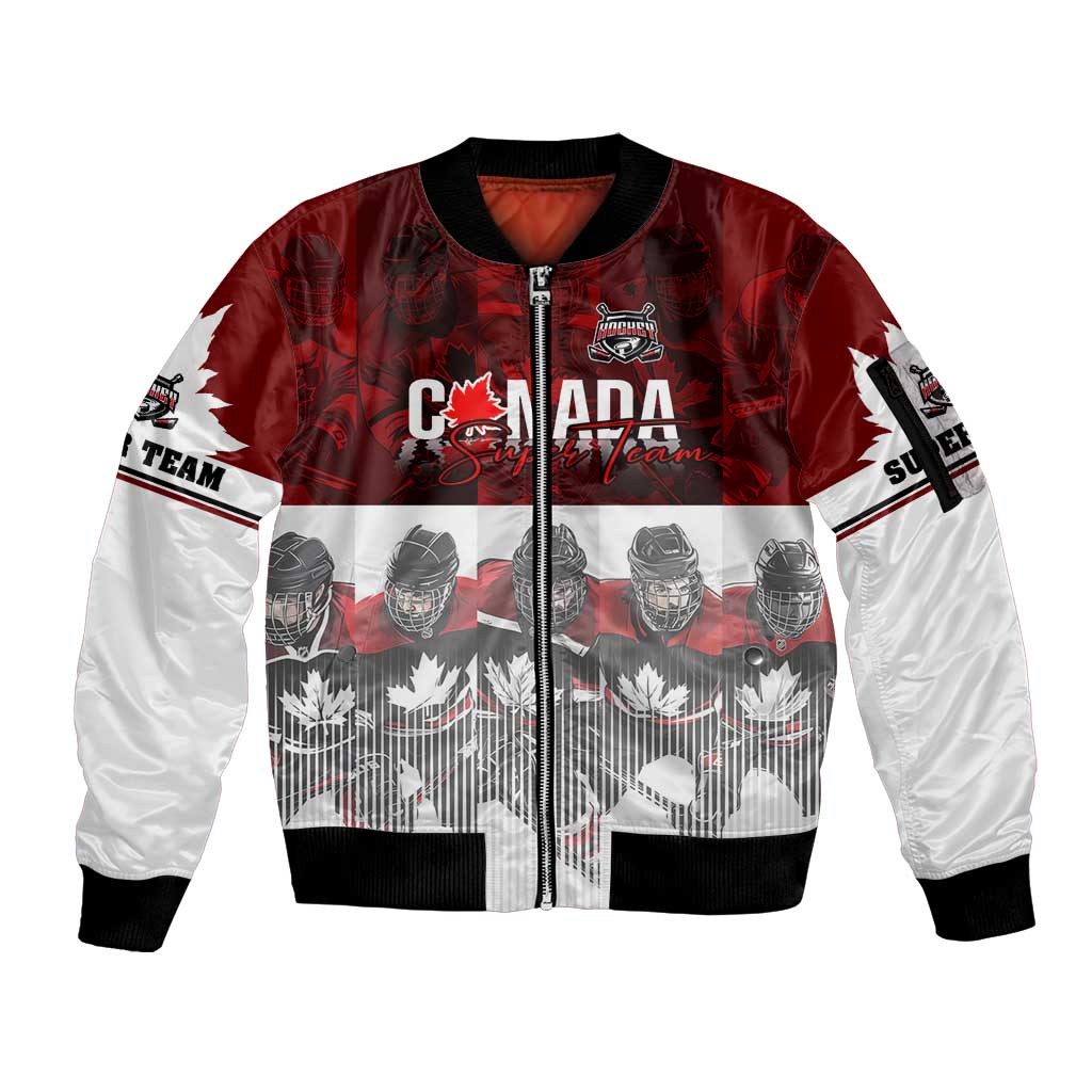 Canada Super Team Sleeve Zip Bomber Jacket Dynamic Ice Hockey Legacy