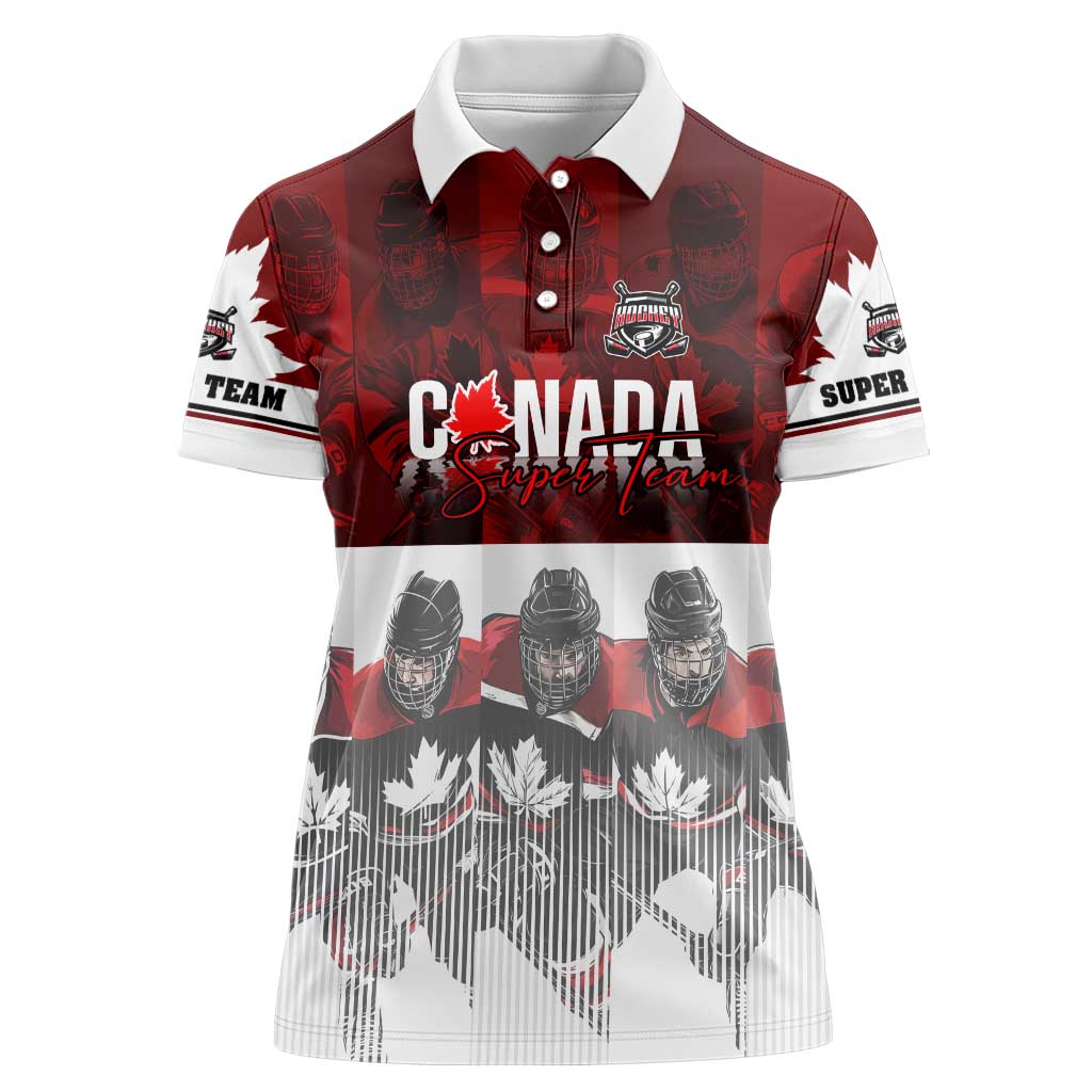 Canada Super Team Women Polo Shirt Dynamic Ice Hockey Legacy