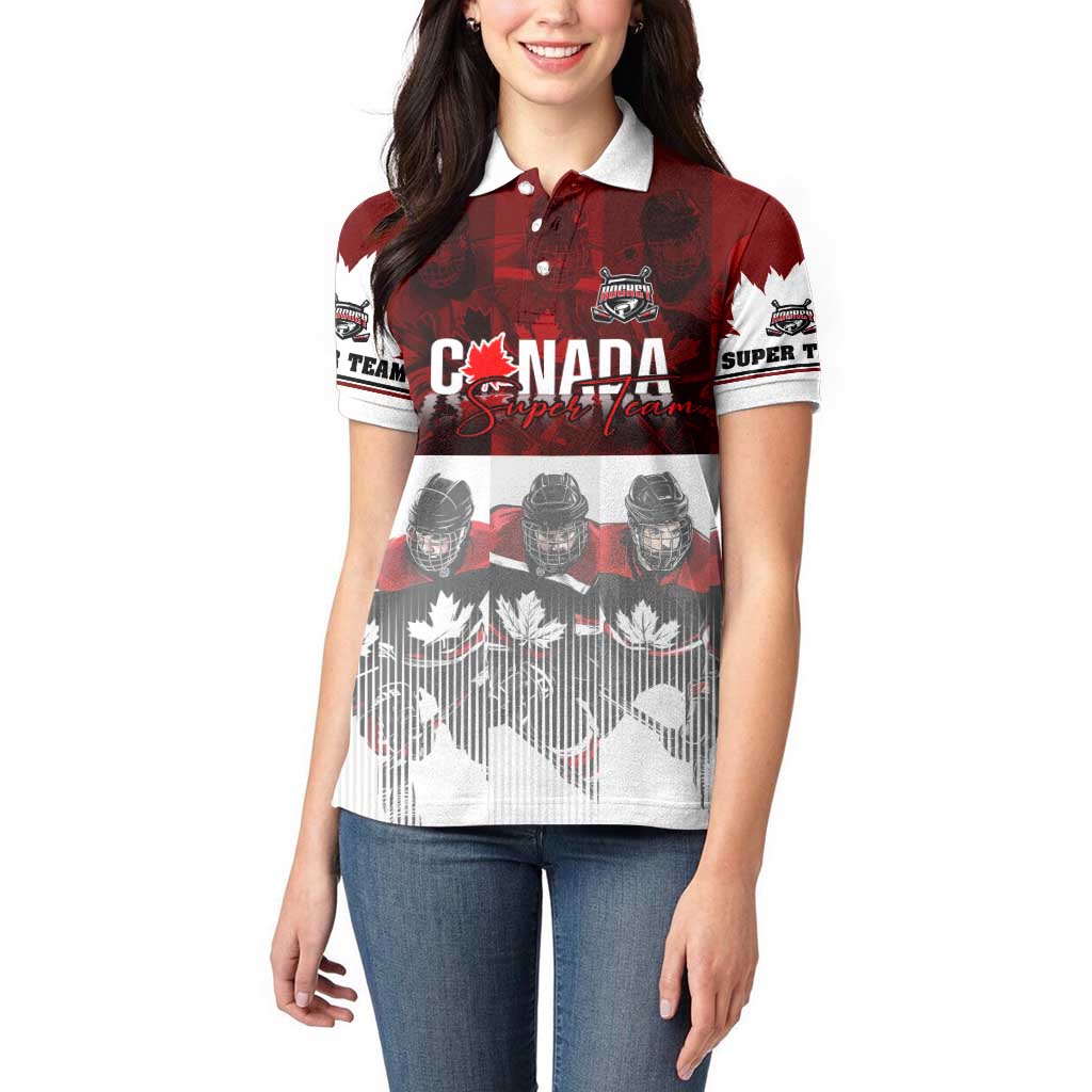Canada Super Team Women Polo Shirt Dynamic Ice Hockey Legacy