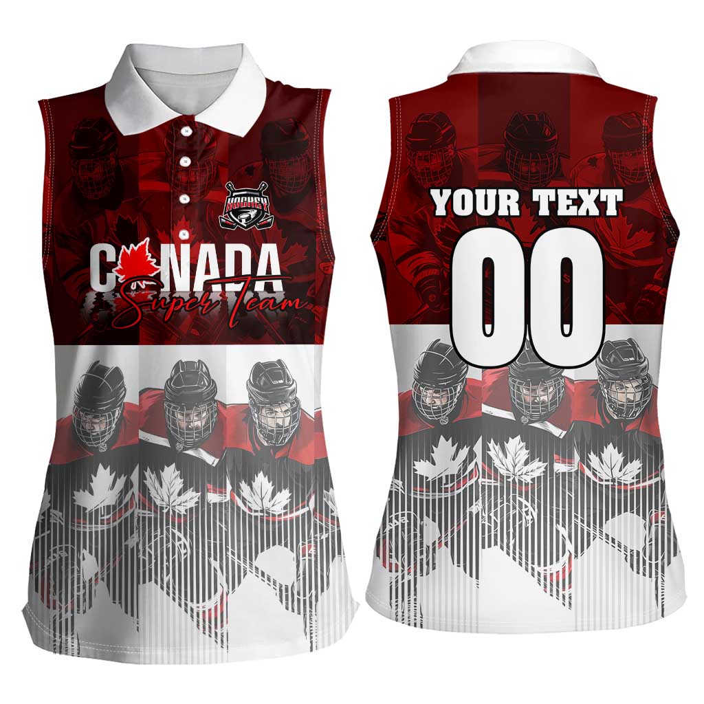 Canada Super Team Women Sleeveless Polo Shirt Dynamic Ice Hockey Legacy