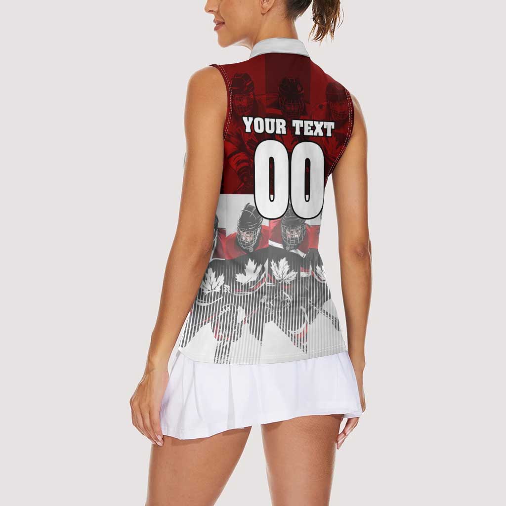 Canada Super Team Women Sleeveless Polo Shirt Dynamic Ice Hockey Legacy
