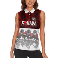 Canada Super Team Women Sleeveless Polo Shirt Dynamic Ice Hockey Legacy
