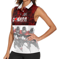 Canada Super Team Women Sleeveless Polo Shirt Dynamic Ice Hockey Legacy