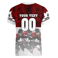 Canada Super Team Women V-Neck T-Shirt Dynamic Ice Hockey Legacy