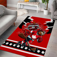 Champions Canada Hockey Area Rug Fierce Beaver on Ice