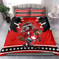 Champions Canada Hockey Bedding Set Fierce Beaver on Ice