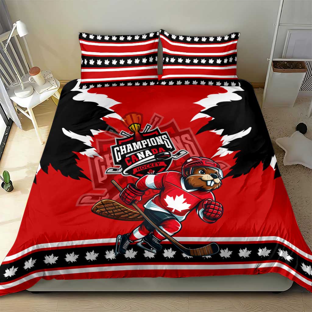 Champions Canada Hockey Bedding Set Fierce Beaver on Ice