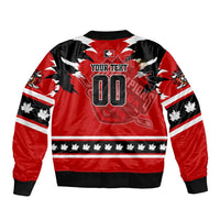 Personalized Champions Canada Hockey Bomber Jacket Fierce Beaver on Ice