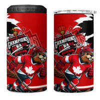 Champions Canada Hockey 4 in 1 Can Cooler Tumbler Fierce Beaver on Ice