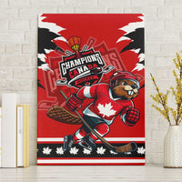 Champions Canada Hockey Canvas Wall Art Fierce Beaver on Ice