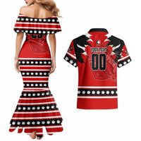 Personalized Champions Canada Hockey Couples Matching Mermaid Dress and Hawaiian Shirt Fierce Beaver on Ice