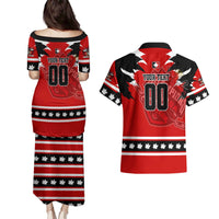 Personalized Champions Canada Hockey Couples Matching Puletasi and Hawaiian Shirt Fierce Beaver on Ice