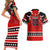 Personalized Champions Canada Hockey Couples Matching Short Sleeve Bodycon Dress and Hawaiian Shirt Fierce Beaver on Ice