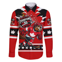 Personalized Champions Canada Hockey Family Matching Mermaid Dress and Hawaiian Shirt Fierce Beaver on Ice