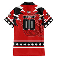 Personalized Champions Canada Hockey Family Matching Short Sleeve Bodycon Dress and Hawaiian Shirt Fierce Beaver on Ice