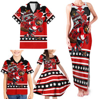 Personalized Champions Canada Hockey Family Matching Tank Maxi Dress and Hawaiian Shirt Fierce Beaver on Ice