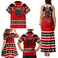 Personalized Champions Canada Hockey Family Matching Tank Maxi Dress and Hawaiian Shirt Fierce Beaver on Ice