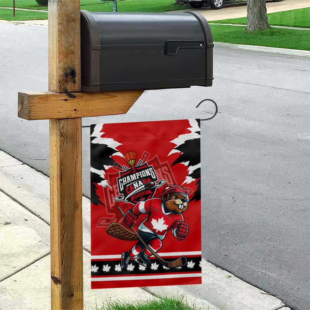 Champions Canada Hockey Garden Flag Fierce Beaver on Ice