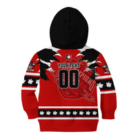 Personalized Champions Canada Hockey Kid Hoodie Fierce Beaver on Ice