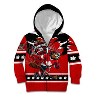 Personalized Champions Canada Hockey Kid Hoodie Fierce Beaver on Ice