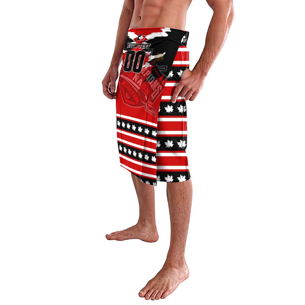 Personalized Champions Canada Hockey Lavalava Fierce Beaver on Ice