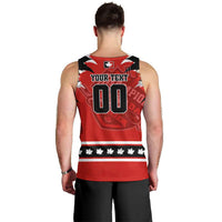 Personalized Champions Canada Hockey Men Tank Top Fierce Beaver on Ice
