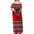 Personalized Champions Canada Hockey Off Shoulder Maxi Dress Fierce Beaver on Ice