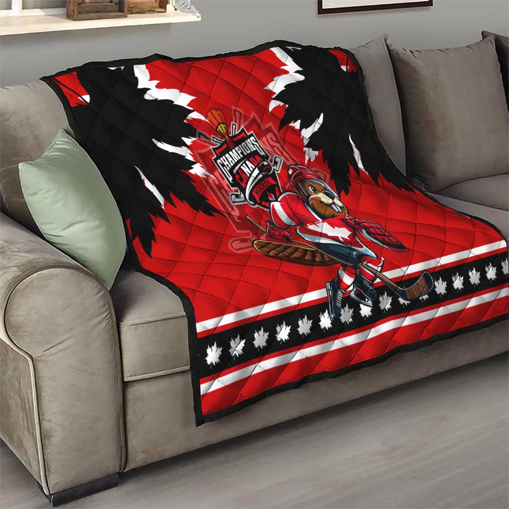 Champions Canada Hockey Quilt Fierce Beaver on Ice