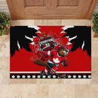 Champions Canada Hockey Rubber Doormat Fierce Beaver on Ice