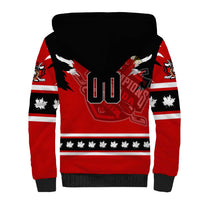 Personalized Champions Canada Hockey Sherpa Hoodie Fierce Beaver on Ice