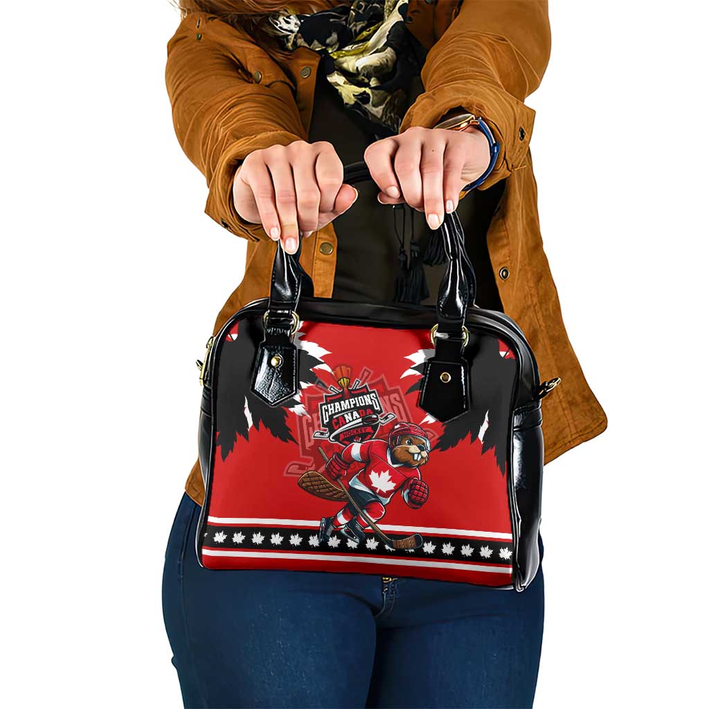Champions Canada Hockey Shoulder Handbag Fierce Beaver on Ice