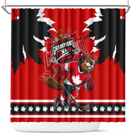 Champions Canada Hockey Shower Curtain Fierce Beaver on Ice