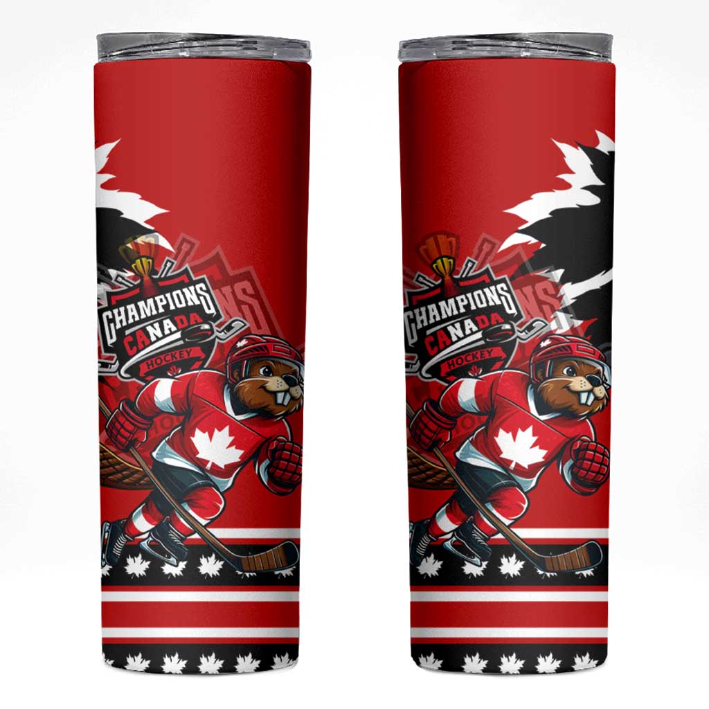 Champions Canada Hockey Skinny Tumbler Fierce Beaver on Ice