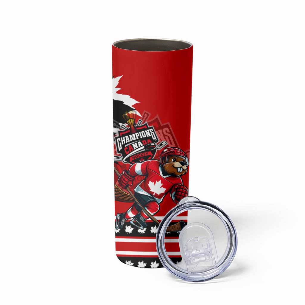 Champions Canada Hockey Skinny Tumbler Fierce Beaver on Ice