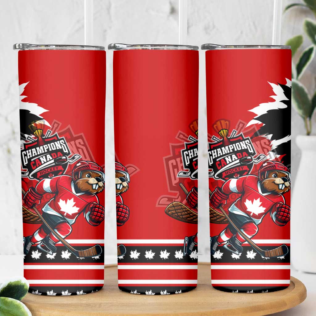 Champions Canada Hockey Skinny Tumbler Fierce Beaver on Ice