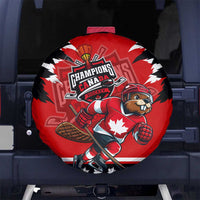 Champions Canada Hockey Spare Tire Cover Fierce Beaver on Ice