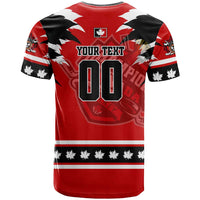 Personalized Champions Canada Hockey T Shirt Fierce Beaver on Ice