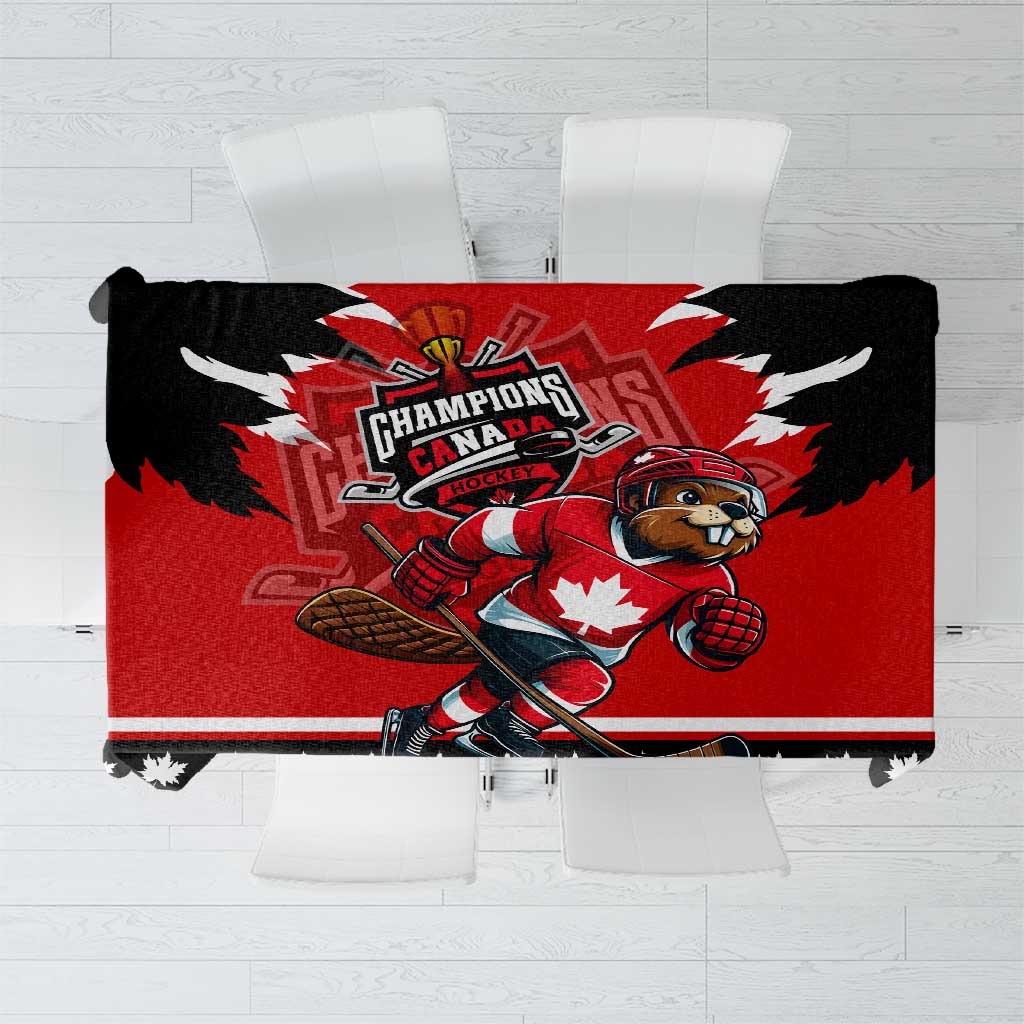 Champions Canada Hockey Tablecloth Fierce Beaver on Ice