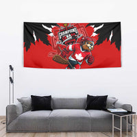 Champions Canada Hockey Tapestry Fierce Beaver on Ice