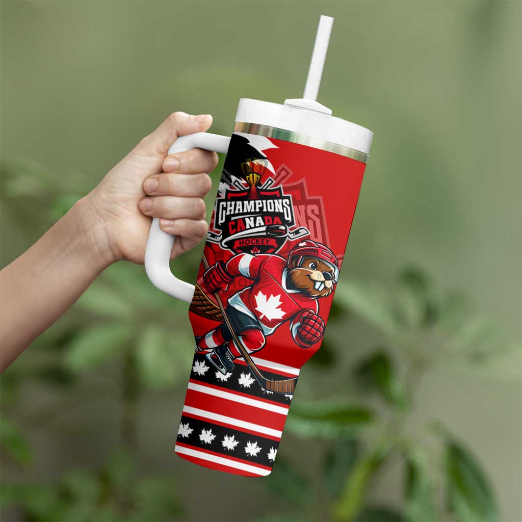 Champions Canada Hockey Tumbler With Handle Fierce Beaver on Ice
