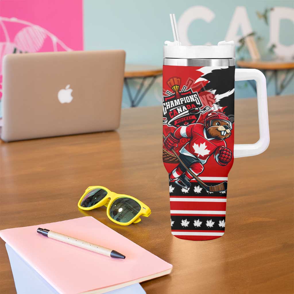 Champions Canada Hockey Tumbler With Handle Fierce Beaver on Ice